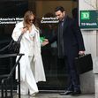 Jennifer Lopez Films 'Office Romance' In Hoboken