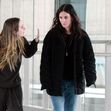 *EXCLUSIVE* Friends American actress Courteney Cox and her daughter Coco Arquette are pictured arriving at Heathrow airport, Mother and daughter seemed to be having an animated conversation.