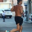 *EXCLUSIVE* Shirtless Colin Farrell works up a healthy sweat running in LA