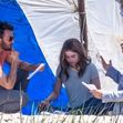 *EXCLUSIVE*  Ana de Armas is seen filming her latest project, 'Ghosted' with Chris Evans on her birthday!