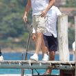 EXCLUSIVE: Leonardo DiCaprio and his girlfriend Camilla Morrone arrive at Club 55 in St-Tropez