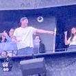 Ashton Kutcher and Mila Kunis at the Backstreet Boys concert