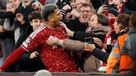Liverpool, UK. 20th Oct, 2026. Ronald Araujo of Liverpool celebrates scoring their second goal (2-2) during the Liverpool vs Villarreal UEFA Champions League match at Anfield, Liverpool. Picture credit should read: Cody Froggatt/Sportimage Credit: Sportim