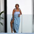 Jennifer Lopez and Ben Affleck are seen on the upstairs balcony of her rental home in Miami