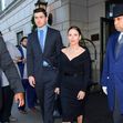 Julia Louis Dreyfus Looks Sophisticated in Low-cut Black Dress as she Steps out in NYC with her VERY Tall Son