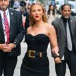 Scarlet Johansson stuns in black dress at Late Night with Stephen Colbert in New York City