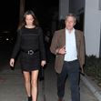 Hugh Grant is seen arriving at Craig's with Anna Eberstein