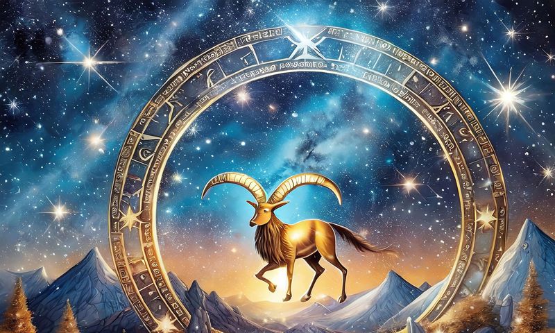 Capricorn Zodiac Sign. Abstract night sky background