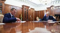 Russia'S President Putin And Sport Minister Degtyarev Meet In Moscow