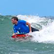 *PREMIUM-EXCLUSIVE* Sam and Lara Worthington hit the waves for a surfing session in Costa Rica