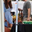 *EXCLUSIVE* Gerard Butler and Morgan Brown share a kiss at the Farmers Market