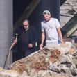 *EXCLUSIVE* Leonardo DiCaprio gets BEHIND the camera to snap pics of his dad and Al Pacino while out for a walk on the beach in Malibu - ** WEB MUST CALL FOR PRICING **