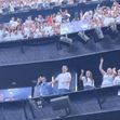 Ashton Kutcher and Mila Kunis at the Backstreet Boys concert