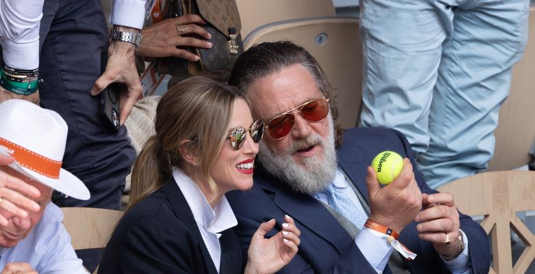 RG26 - French Open - Russell Crowe and Britney Theriot Day 1 NB