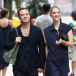 *EXCLUSIVE* Jude Law and Phillipa Coan hold hands during a romantic stroll in New York