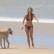EXCLUSIVE: *NO DAILY MAIL ONLINE* PUPPY LOVE! Liam Hemsworth And Girlfriend Gabriella Brooks Head To The Beach With Liam's Dog Dora And A The Couple's New French Bulldog That Adopted Together Last Year