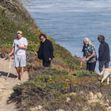 *EXCLUSIVE* Leonardo DiCaprio gets BEHIND the camera to snap pics of his dad and Al Pacino while out for a walk on the beach in Malibu - ** WEB MUST CALL FOR PRICING **