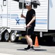 EXCLUSIVE: Hugh Grant on the set of "UnFrosted"