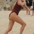*PREMIUM-EXCLUSIVE* Charlize Theron sets pulses racing in a red hot one-piece bathing suit *WEB EMBARGO UNTIL DECEMBER 1, 2021 6:15 PM ET*