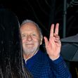*EXCLUSIVE* Legendary actor Anthony Hopkins arrives with wife Stella Arroyave at the Sami Hayek FREQUENCY Gallery show in Beverly Hills