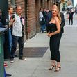 Scarlet Johansson stuns in black dress at Late Night with Stephen Colbert in New York City