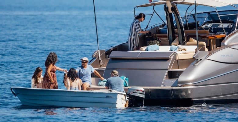 *EXCLUSIVE* WEB MUST CALL FOR PRICING  - Out in the Summer sunshine of Spain, the Hollywood Actor Michael Douglas and his wife Catherine Zeta Jones enjoy their family holiday in Mallorca.