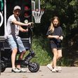 *PREMIUM-EXCLUSIVE* A healthy looking Jeremy Renner spotted on an electric scooter while with his daughter only three months after his horrific snow plow accident!
