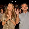 Antonio Banderas and Nicole Kimpel together with their twin sister Barbara Kimpel and her boyfriend the French actor Frederic Lerner enjoy the concert in Marbella Starlite of the famous Spanish singer-songwriter Joan Manuel Serrat