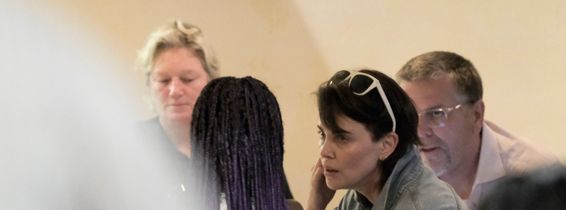 EXCLUSIVE: Charlize Theron enjoying dinner at restaurant Pierluigi in Rome with mum Gerda and daughters Jackson and August