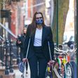 *EXCLUSIVE* One Step at a time! Actress Brooke Shields walks on crutches after breaking her femur