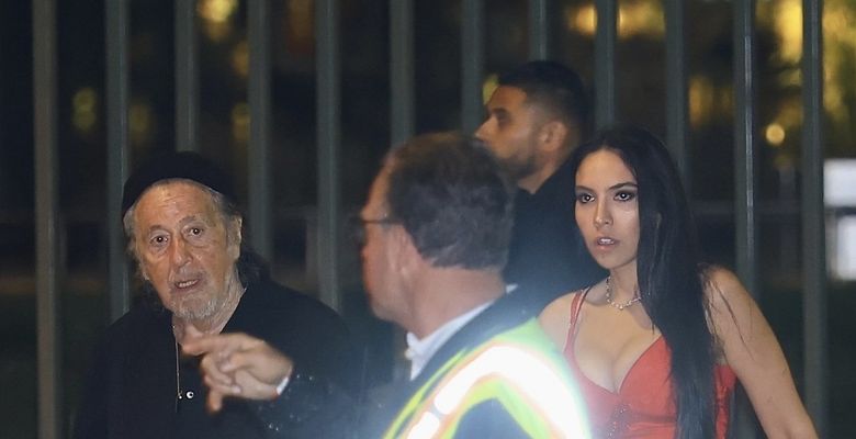 Al Pacino and Noor Alfallah Leave the Vanity Fair Oscar Party at LACMA