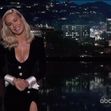 Brie Larson shows off her stunning 34D chest in incredibly low-cut dress as she fills in as host on Jimmy Kimmel Live!