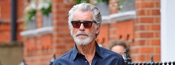 *EXCLUSIVE* The Silver Fox and a rather suave looking Pierce Brosnan looks cool in his sunglasses as the James Bond star is spotted out on a stroll in London's Chelsea.