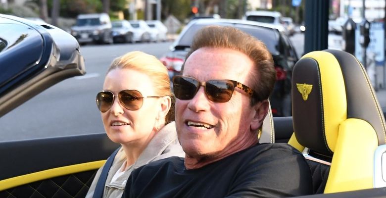 Arnold Schwarzenegger grabs lunch with his girlfriend Heather Milligan at Cafe Roma