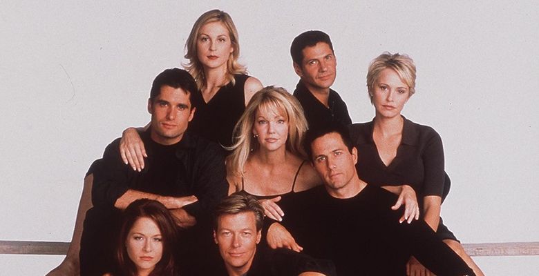 The 7Th Year Of Melrose Place (L) To R John Haynnes Newton Kelly Rutherford Rob Estes Heath